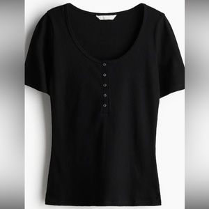 RIBBED HENLEY TOP